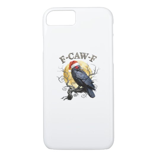 Coques Case-Mate iPhone Funny Crow F-Caw-F Bird Gothic Christmas Santa Hat (Dos)