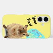 Coques Case-Mate iPhone Funny Cute Gerbil Summer Holiday Yellow (Verso (horizontal))