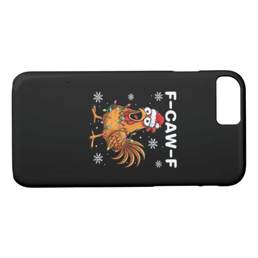 Coques Case-Mate iPhone Funny F-Caw-F Christmas Chicken Classic (Dos (Horizontal))