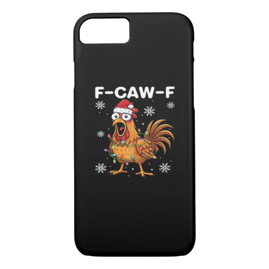 Coques Case-Mate iPhone Funny F-Caw-F Christmas Chicken Classic (Dos)