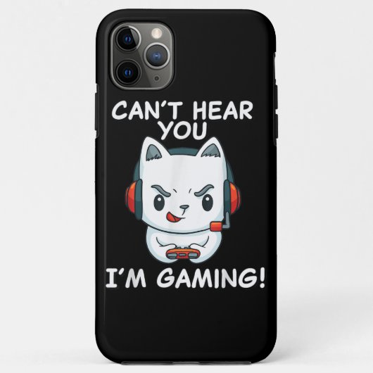 Coques Case-Mate iPhone Funny Gamer Cat With Headphones Can't Hear (Dos)