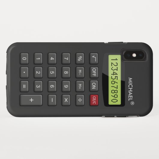 Coques Case-Mate iPhone Funny Geeky Calculator Motif Personnalisé (Dos (Horizontal))