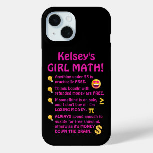 Coque Pour iPhone 15 Funny Girl Math Personnalisé
