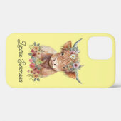 Coques Case-Mate iPhone Funny Highland Cow Design Personnalisable Durable (Verso (horizontal))