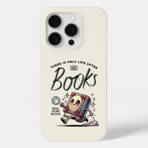 Coque iPhone 15 Pro Funny Kawaii Livre avec devis Lire plus de livres