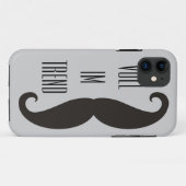 Coques Case-Mate iPhone Funny Mustache / Schnurrbart + votre texte (Dos (Horizontal))