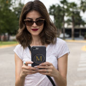 Coques Case-Mate iPhone Funny Noir Golden Luxe Script Monogramme initial