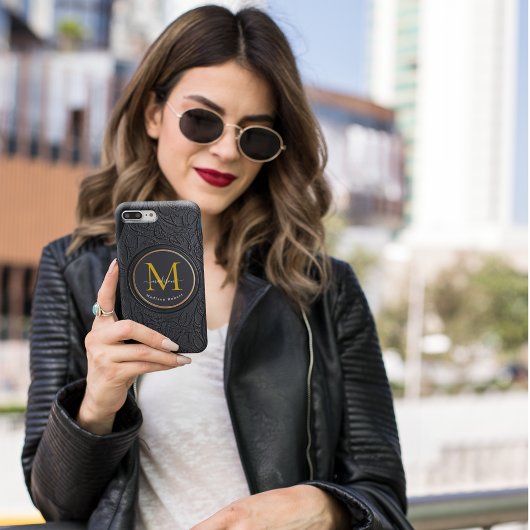 Coques Case-Mate iPhone Funny Noir Golden Luxe Script Monogramme initial