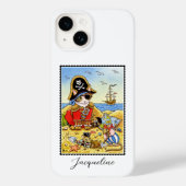 Coques Case-Mate iPhone Funny Pirate Chat Souris Nom personnalisé (Verso)
