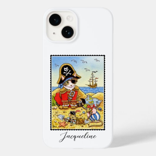 Coques Case-Mate iPhone Funny Pirate Chat Souris Nom personnalisé (Verso)