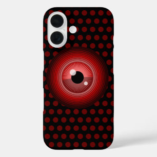 Coques iPhone 16 Funny Red Black Evil Devil OEil Magique