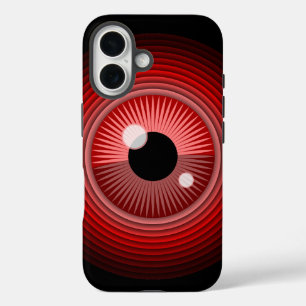 Coques iPhone 16 Funny Red Black Evil Devil OEil Magique
