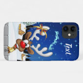 Coques Case-Mate iPhone Funny Reindeer Peeking Christmas Meme  (Dos (Horizontal))