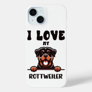 Coque Pour iPhone 15 Funny Rottweiler Chien