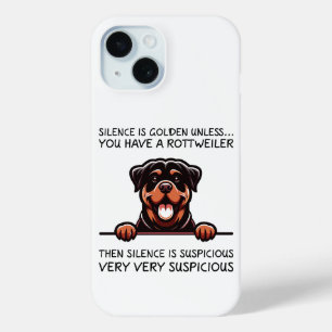 Coque Pour iPhone 15 Funny Rottweiler Chien