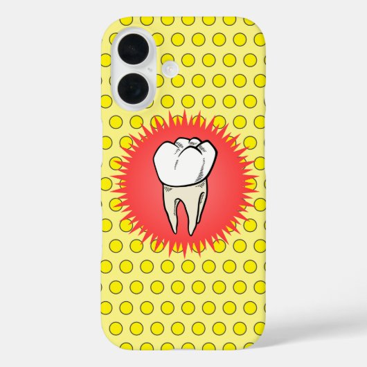 Coques Case-Mate iPhone Funny Rouge Blanc Jaune Extrait Molaire Starburst (Verso)
