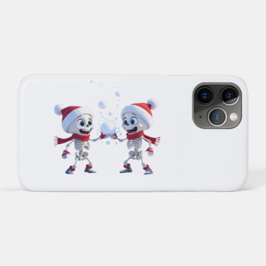 Coques Case-Mate iPhone Funny Santa Skeletons Having a Snowball Fight (Dos (Horizontal))
