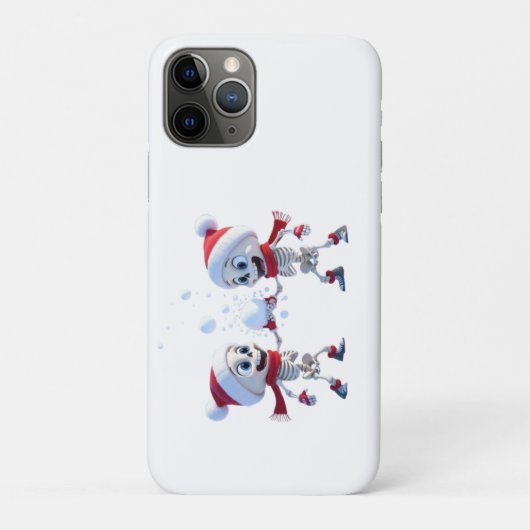 Coques Case-Mate iPhone Funny Santa Skeletons Having a Snowball Fight (Dos)