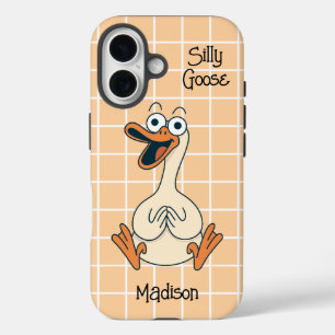 Coques iPhone 16 Funny Silly Goose Personnalisé