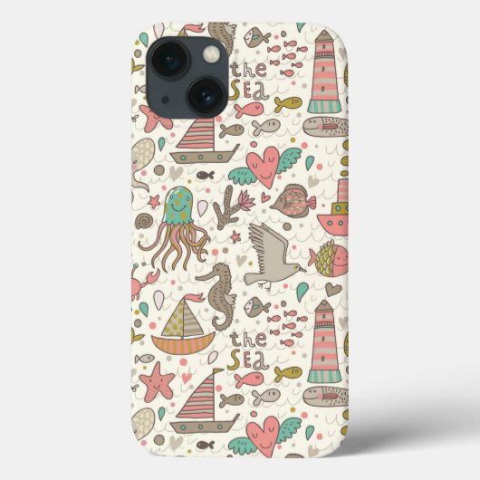 Coques Case-Mate iPhone Funny Summer Pattern With Ships (Verso)