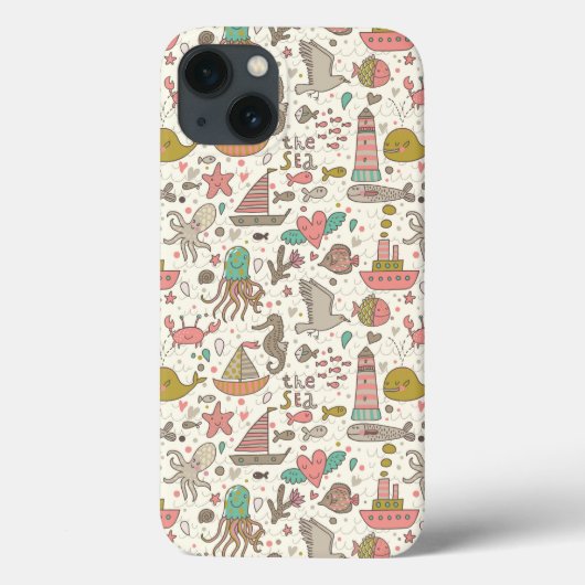 Coques Case-Mate iPhone Funny Summer Pattern With Ships (Verso)