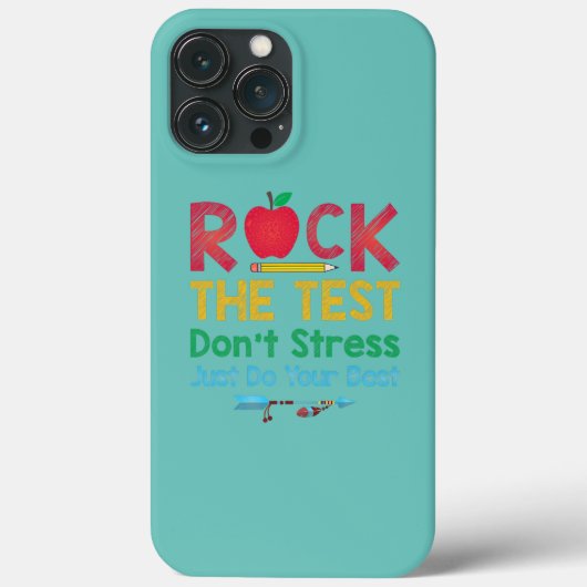 Coques Case-Mate iPhone Funny Teacher Rock The Test Don't Stress Just Do (Verso)