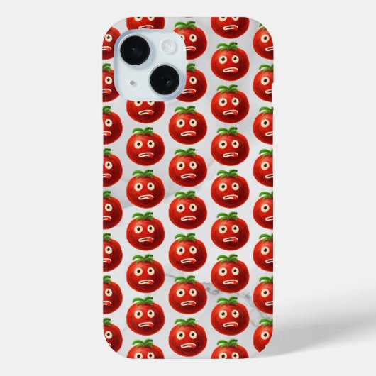 Coques Case-Mate iPhone Funny Tomato Motif - Cartoon Vegetable Art (Verso)