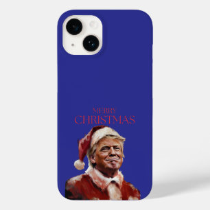 Coque Pour iPhone 14 Funny Trump Santa Claus Carte de Noël