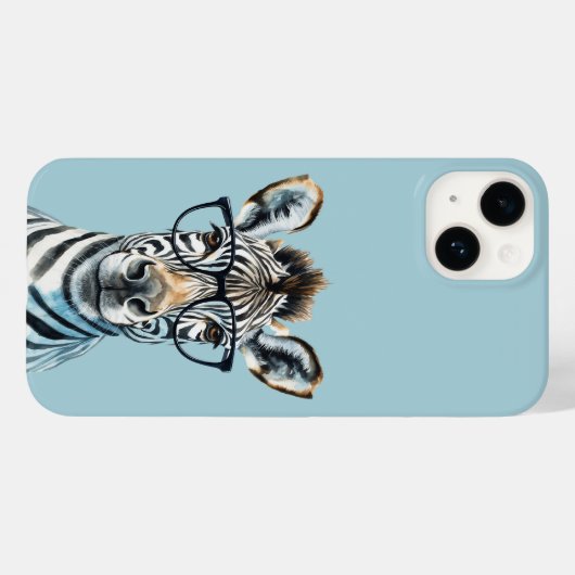 Coques Case-Mate iPhone Funny Zebra Porter des lunettes (Verso (horizontal))