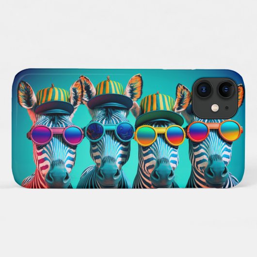 Coques Case-Mate iPhone Funny Zebras mignon Zoo Animaux Fête Casquettes Lu (Dos (Horizontal))