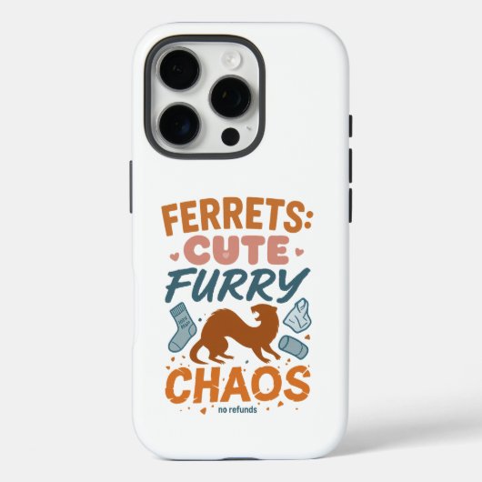 Coques Case-Mate iPhone Furets : Mignons, Poilus, Chaos (Verso)