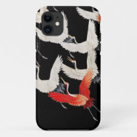 Furisode avec une myriade de grues volantes