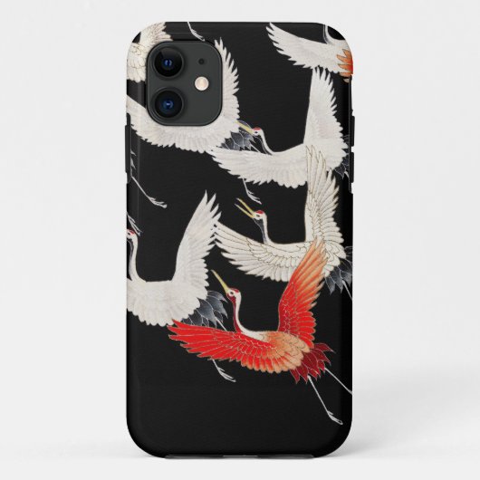 Coques Case-Mate iPhone Furisode avec une myriade de grues volantes (Dos)