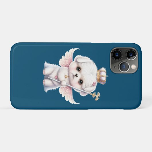 Coques Case-Mate iPhone Furry Joy : Angel Wing Maltese Chig Puppy Cadeau (Dos (Horizontal))