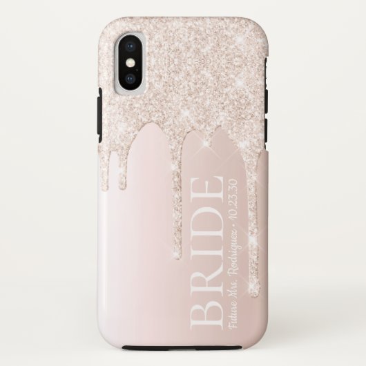 Coques Case-Mate iPhone Futur de la mariée Mme Blush Parties scintillant r (Dos)