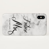 Coques Case-Mate iPhone Futur du marbre Mme Script Calligraphy Mariée à êt (Dos (Horizontal))