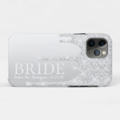 Coques Case-Mate iPhone Futur épouse Mrs Silver Glitter Drip (Dos (Horizontal))