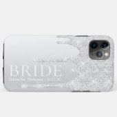 Coques Case-Mate iPhone Futur épouse Mrs Silver Glitter Drip (Dos (Horizontal))