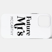 Coques Case-Mate iPhone Futur Madame Custom Nom Mariée Pour Devenir Fiancé (Verso (horizontal))