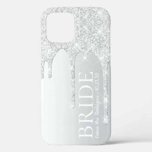 Coques Case-Mate iPhone Futur Madame Mariée Paillettes Argentées (Verso)