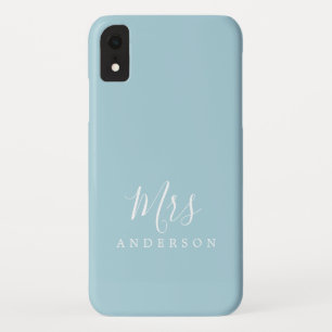 Case-Mate iPhone Case Futur Mme Blue Glow Chic Script Bride Cadeau