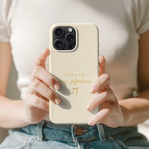 Coque Pour iPhone 14 Plus Futur Mme Mariée Minimaliste Jaune Personnalisé