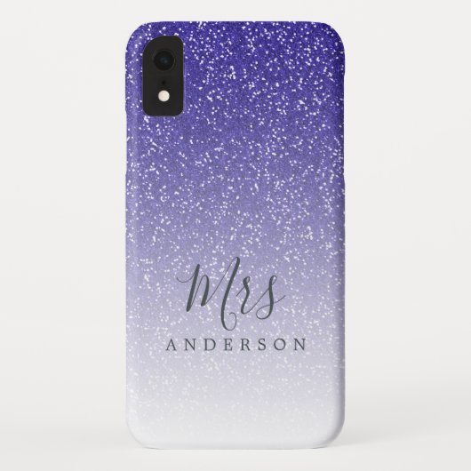 Coques Case-Mate iPhone Futur Mme Royal Blue Parties scintillant Chic Scri (Dos)