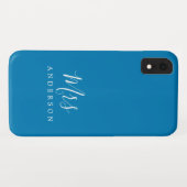 Coques Case-Mate iPhone Futur Mme Vibrant Blue Chic Script Bride (Dos (Horizontal))