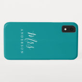 Coques Case-Mate iPhone Futur Mme Vibrant Green Chic Script Bride (Dos (Horizontal))