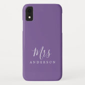 Coques Case-Mate iPhone Futur Mme Vibrant Purple Chic Script Bride (Dos)