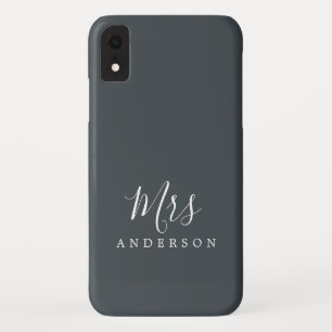 Case-Mate iPhone Case Future Mme Black White Chic Script Mariée