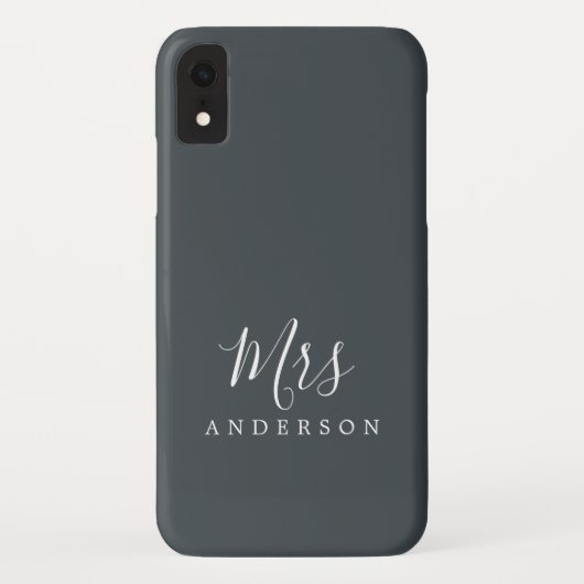 Coques Case-Mate iPhone Future Mme Black White Chic Script Mariée (Dos)