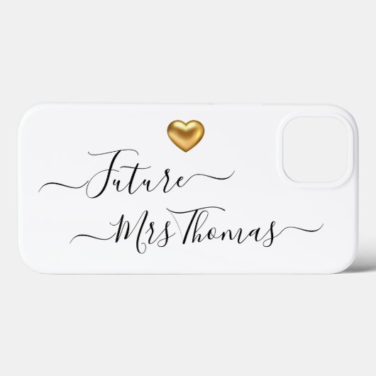 Coques Case-Mate iPhone Future Mme Gold Heart (Verso (horizontal))