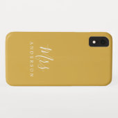 Coques Case-Mate iPhone Future Mme Gold Ochre Chic Script Bride (Dos (Horizontal))